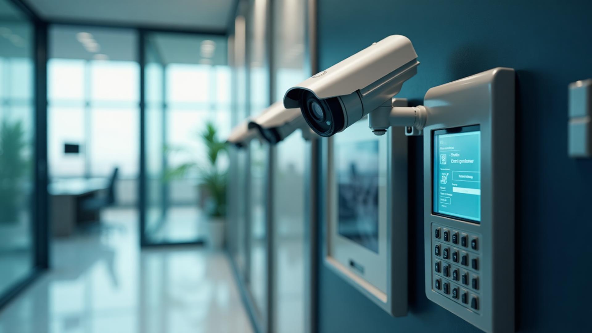 Electronic security systems background - CCTV and access control